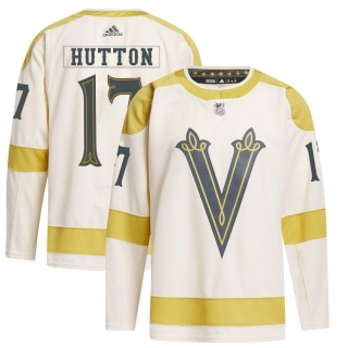 Men's Ben Hutton Vegas Golden Knights Adidas 2024 Winter Classic Primegreen Jersey - Authentic Cream