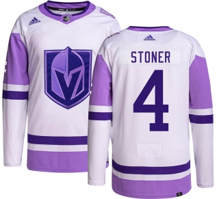 Men's Clayton Stoner Vegas Golden Knights Adidas Hockey Fights Cancer Jersey - Authentic