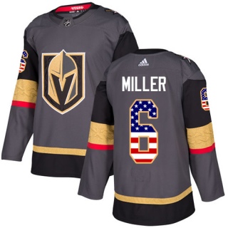 Men's Colin Miller Vegas Golden Knights Adidas USA Flag Fashion Jersey - Authentic Gray