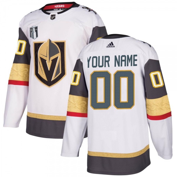Men's Custom Vegas Golden Knights Adidas Custom Away 2023 Stanley Cup Final Jersey - Authentic White