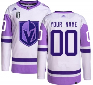 Men's Custom Vegas Golden Knights Adidas Custom Hockey Fights Cancer 2023 Stanley Cup Final Jersey - Authentic