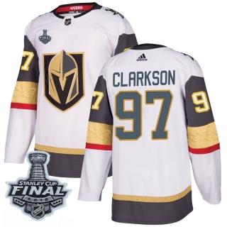 Men's David Clarkson Vegas Golden Knights Adidas Away 2018 Stanley Cup Final Patch Jersey - Authentic White