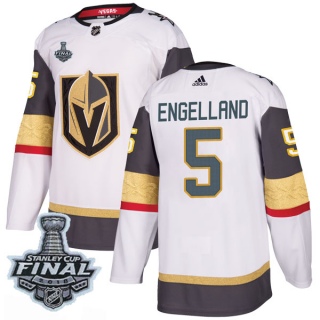 Men's Deryk Engelland Vegas Golden Knights Adidas Away 2018 Stanley Cup Final Patch Jersey - Authentic White