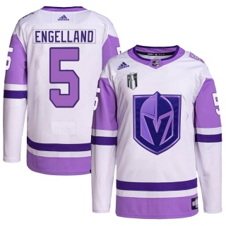 Men's Deryk Engelland Vegas Golden Knights Adidas Hockey Fights Cancer Primegreen 2023 Stanley Cup Final Jersey - Authentic Whit