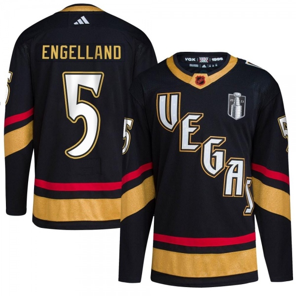 Men's Deryk Engelland Vegas Golden Knights Adidas Reverse Retro 2.0 2023 Stanley Cup Final Jersey - Authentic Black