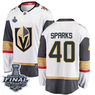 Men's Garret Sparks Vegas Golden Knights Fanatics Branded Away 2018 Stanley Cup Final Patch Jersey - Breakaway White