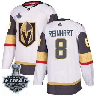 Men's Griffin Reinhart Vegas Golden Knights Adidas Away 2018 Stanley Cup Final Patch Jersey - Authentic White
