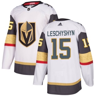Men's Jake Leschyshyn Vegas Golden Knights Adidas Away Jersey - Authentic White