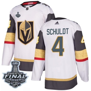 Men's Jimmy Schuldt Vegas Golden Knights Adidas Away 2018 Stanley Cup Final Patch Jersey - Authentic White