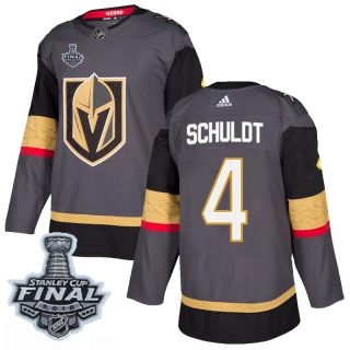 Men's Jimmy Schuldt Vegas Golden Knights Adidas Home 2018 Stanley Cup Final Patch Jersey - Authentic Gray
