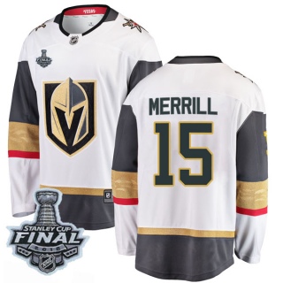 Men's Jon Merrill Vegas Golden Knights Fanatics Branded Away 2018 Stanley Cup Final Patch Jersey - Breakaway White