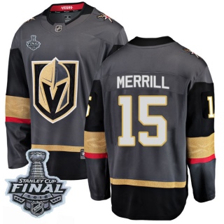 Men's Jon Merrill Vegas Golden Knights Fanatics Branded Home 2018 Stanley Cup Final Patch Jersey - Breakaway Black