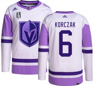 Men's Kaedan Korczak Vegas Golden Knights Adidas Hockey Fights Cancer 2023 Stanley Cup Final Jersey - Authentic
