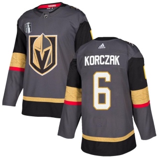 Men's Kaedan Korczak Vegas Golden Knights Adidas Home 2023 Stanley Cup Final Jersey - Authentic Gray