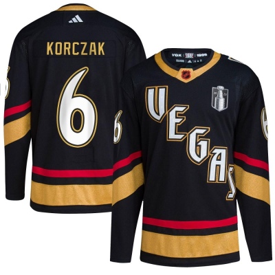 Men's Kaedan Korczak Vegas Golden Knights Adidas Reverse Retro 2.0 2023 Stanley Cup Final Jersey - Authentic Black