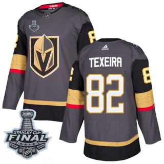 Men's Keoni Texeira Vegas Golden Knights Adidas Home 2018 Stanley Cup Final Patch Jersey - Authentic Gray