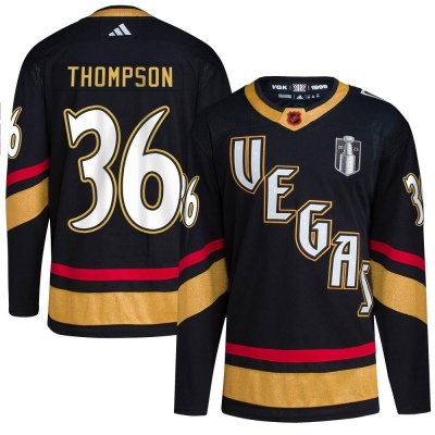 Men's Logan Thompson Vegas Golden Knights Adidas Reverse Retro 2.0 2023 Stanley Cup Final Jersey - Authentic Black
