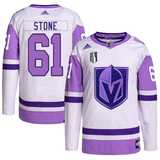Men's Mark Stone Vegas Golden Knights Adidas Hockey Fights Cancer Primegreen 2023 Stanley Cup Final Jersey - Authentic White/Pur
