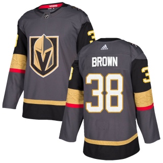 Men's Patrick Brown Vegas Golden Knights Adidas Gray Home Jersey - Authentic Brown