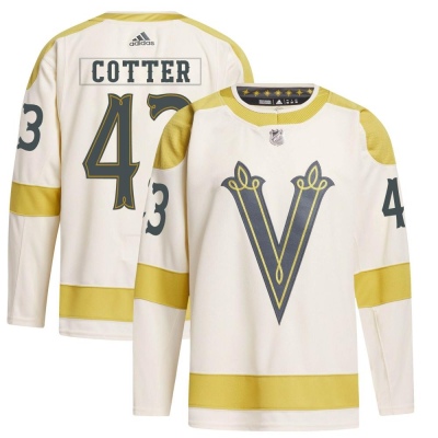 Men's Paul Cotter Vegas Golden Knights Adidas 2024 Winter Classic Primegreen Jersey - Authentic Cream