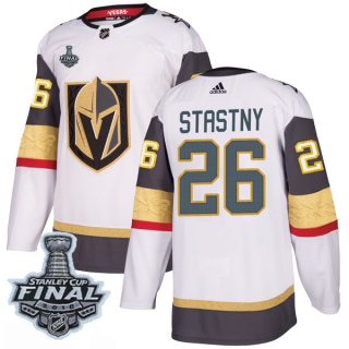 Men's Paul Stastny Vegas Golden Knights Adidas Away 2018 Stanley Cup Final Patch Jersey - Authentic White