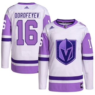 Men's Pavel Dorofeyev Vegas Golden Knights Adidas Hockey Fights Cancer Primegreen Jersey - Authentic White/Purple