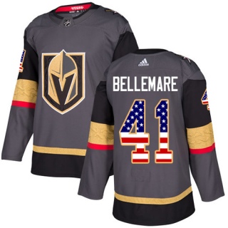 Men's Pierre-Edouard Bellemare Vegas Golden Knights Adidas USA Flag Fashion Jersey - Authentic Gray