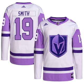 Men's Reilly Smith Vegas Golden Knights Adidas Hockey Fights Cancer Primegreen Jersey - Authentic White/Purple