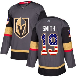 Men's Reilly Smith Vegas Golden Knights Adidas USA Flag Fashion Jersey - Authentic Gray