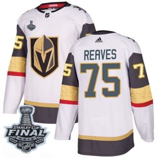 Men's Ryan Reaves Vegas Golden Knights Adidas Away 2018 Stanley Cup Final Patch Jersey - Authentic White