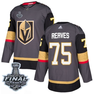 Men's Ryan Reaves Vegas Golden Knights Adidas Home 2018 Stanley Cup Final Patch Jersey - Authentic Gray