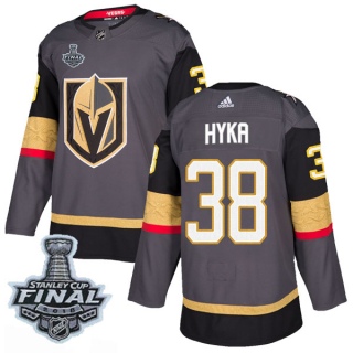 Men's Tomas Hyka Vegas Golden Knights Adidas Home 2018 Stanley Cup Final Patch Jersey - Authentic Gray