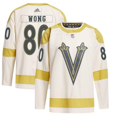 Men's Tyler Wong Vegas Golden Knights Adidas 2024 Winter Classic Primegreen Jersey - Authentic Cream