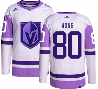 Men's Tyler Wong Vegas Golden Knights Adidas Hockey Fights Cancer Jersey - Authentic