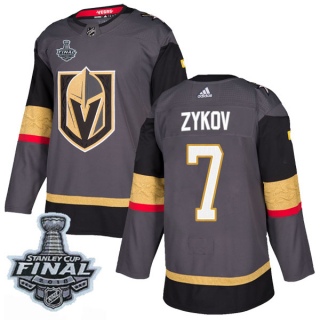 Men's Valentin Zykov Vegas Golden Knights Adidas Home 2018 Stanley Cup Final Patch Jersey - Authentic Gray