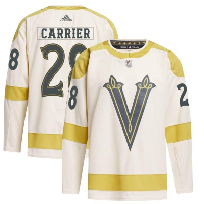 Men's William Carrier Vegas Golden Knights Adidas 2024 Winter Classic Primegreen Jersey - Authentic Cream