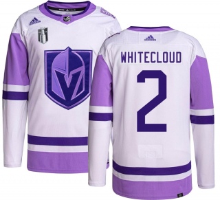 Men's Zach Whitecloud Vegas Golden Knights Adidas Hockey Fights Cancer 2023 Stanley Cup Final Jersey - Authentic