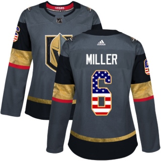 Women's Colin Miller Vegas Golden Knights Adidas USA Flag Fashion Jersey - Authentic Gray
