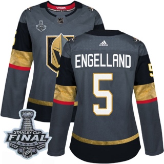 Women's Deryk Engelland Vegas Golden Knights Adidas Home 2018 Stanley Cup Final Patch Jersey - Authentic Gray