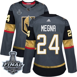Women's Jaycob Megna Vegas Golden Knights Adidas Home 2018 Stanley Cup Final Patch Jersey - Authentic Gray