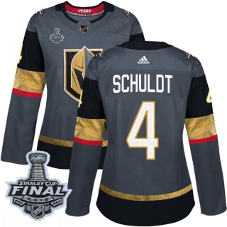 Women's Jimmy Schuldt Vegas Golden Knights Adidas Home 2018 Stanley Cup Final Patch Jersey - Authentic Gray
