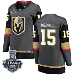 Women's Jon Merrill Vegas Golden Knights Fanatics Branded Home 2018 Stanley Cup Final Patch Jersey - Breakaway Black