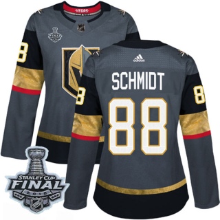 Women's Nate Schmidt Vegas Golden Knights Adidas Home 2018 Stanley Cup Final Patch Jersey - Authentic Gray