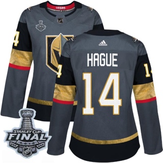 Women's Nicolas Hague Vegas Golden Knights Adidas Home 2018 Stanley Cup Final Patch Jersey - Authentic Gray