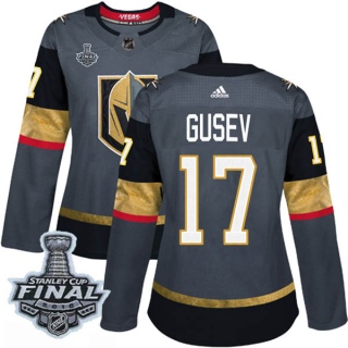 Women's Nikita Gusev Vegas Golden Knights Adidas Home 2018 Stanley Cup Final Patch Jersey - Authentic Gray