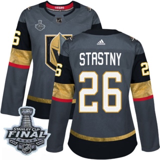 Women's Paul Stastny Vegas Golden Knights Adidas Home 2018 Stanley Cup Final Patch Jersey - Authentic Gray
