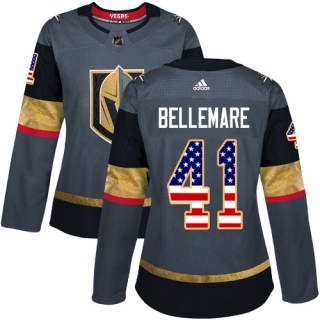 Women's Pierre-Edouard Bellemare Vegas Golden Knights Adidas USA Flag Fashion Jersey - Authentic Gray