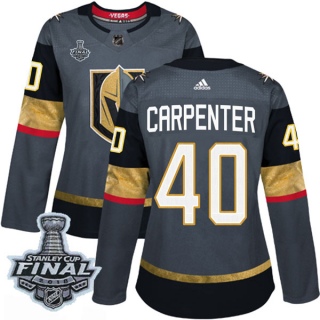 Women's Ryan Carpenter Vegas Golden Knights Adidas Home 2018 Stanley Cup Final Patch Jersey - Authentic Gray