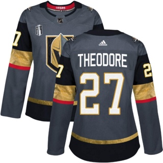 Women's Shea Theodore Vegas Golden Knights Adidas Home 2023 Stanley Cup Final Jersey - Authentic Gray