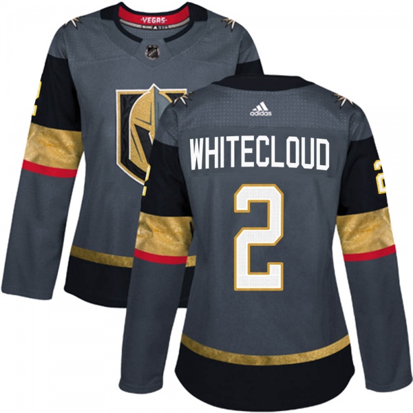 Women's Zach Whitecloud Vegas Golden Knights Adidas Gray Home Jersey - Authentic White
